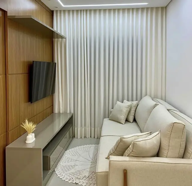 Cortina de Tecido & Voil sob medida instalada pela Essency Ambientes em Goiânia, foto 1